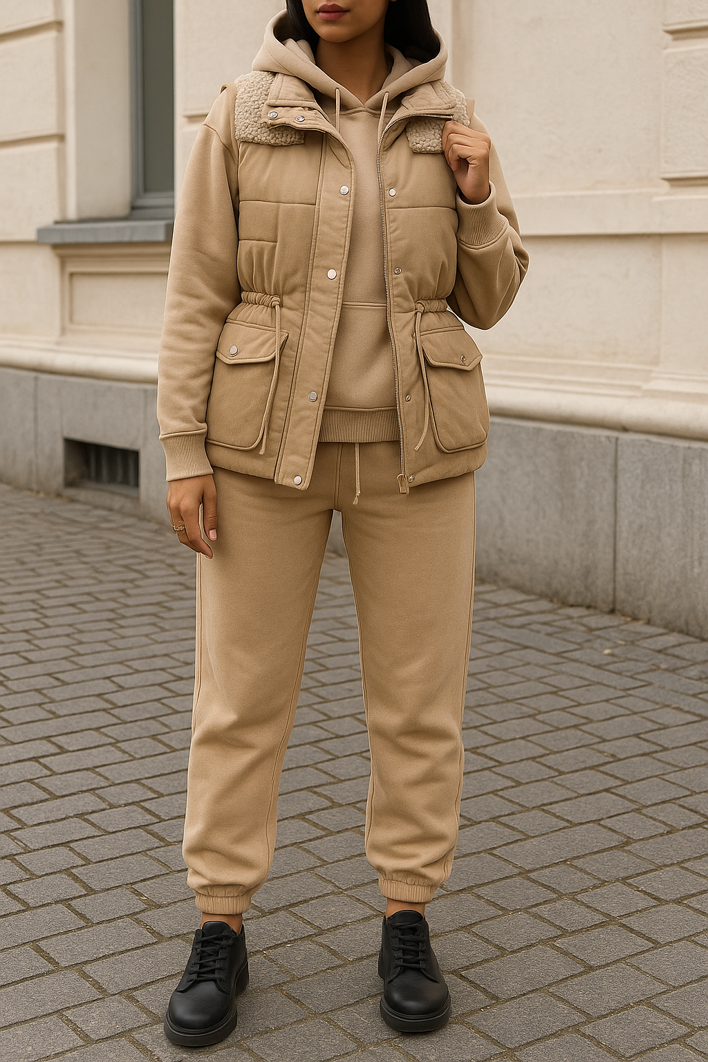 Ensemble 3 pièces (doudoune sans manches + sweat + jogging)